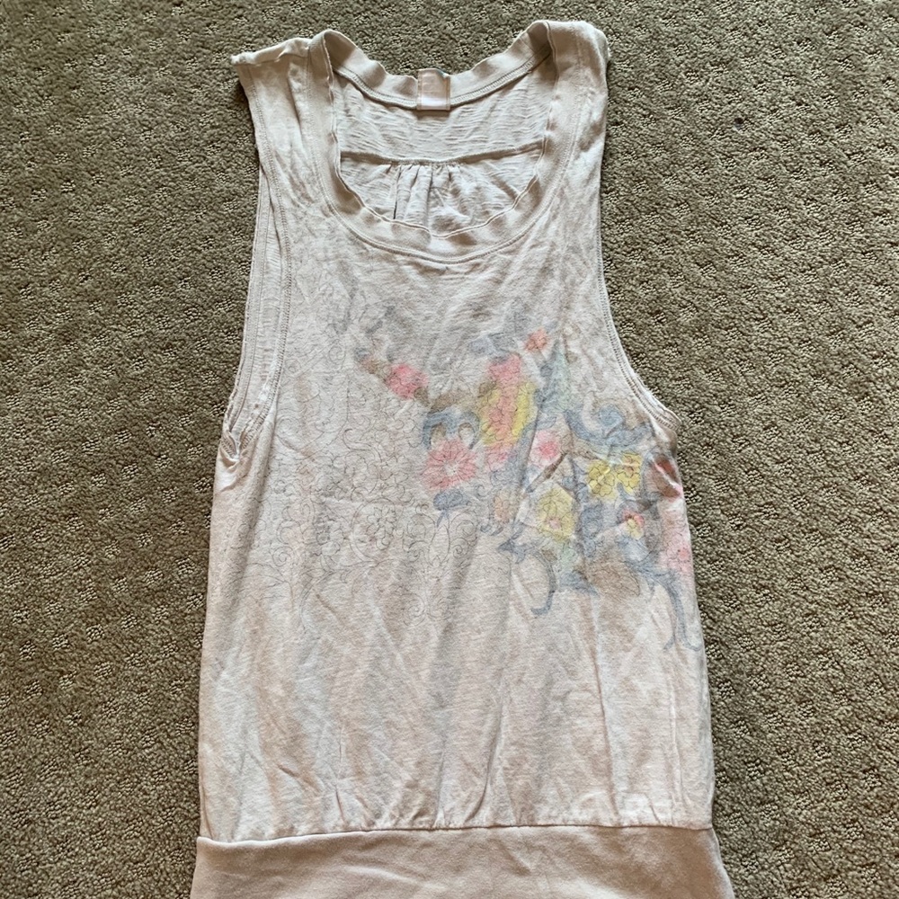 Free People Floral Long Tank